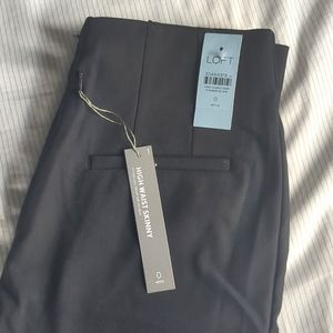 LOFT high waist skinny black pants 0P